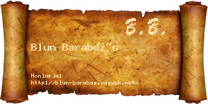 Blun Barabás névjegykártya